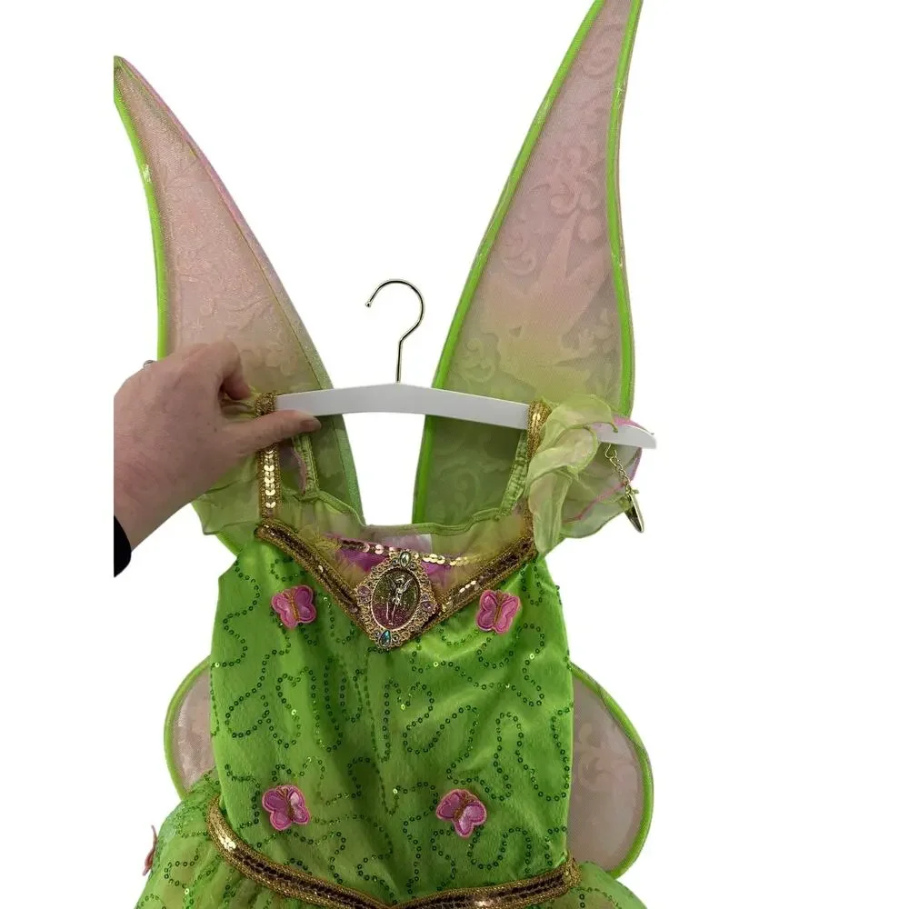Disney Tinkerbell Costume Dress Light Up Wings and Slippers Play 5/6